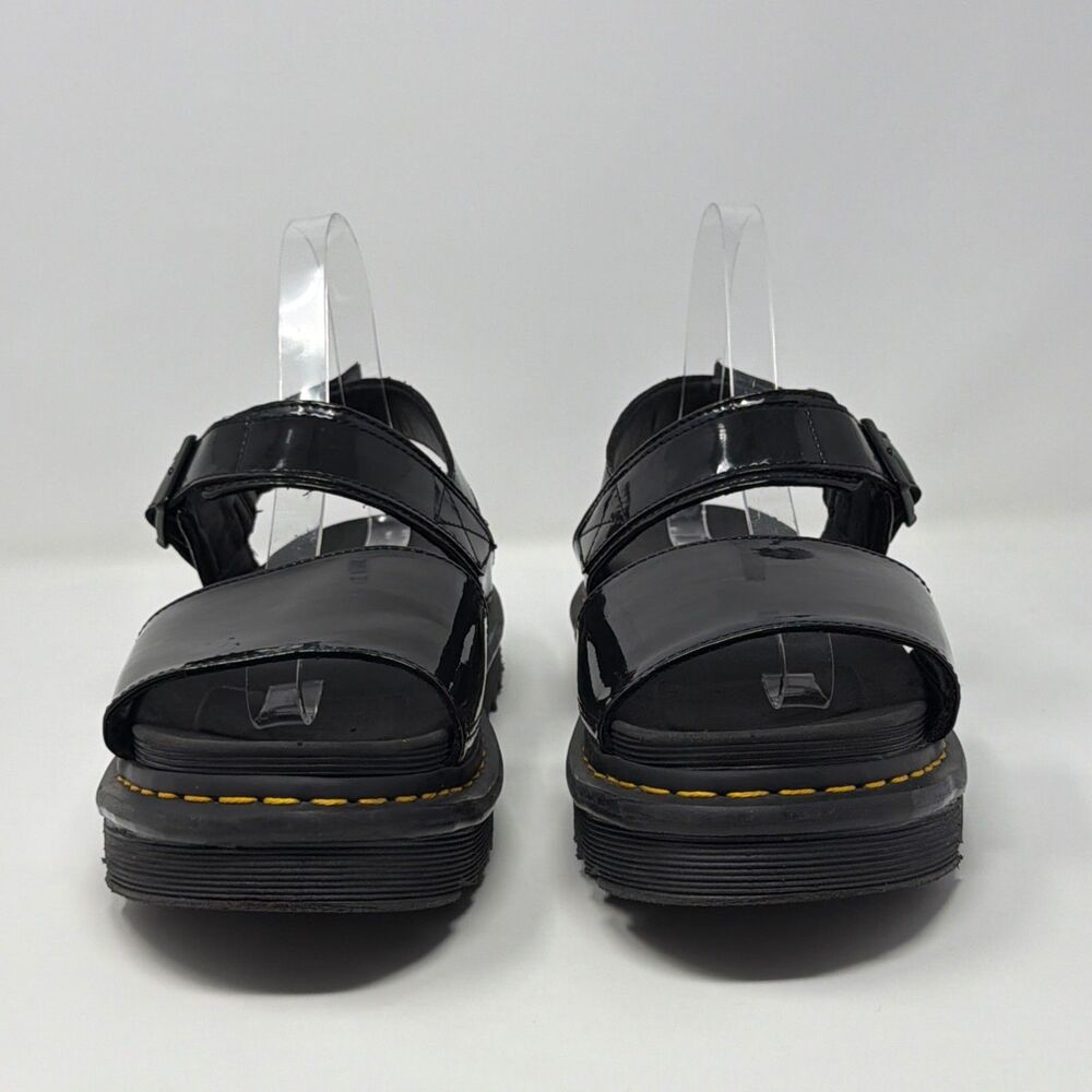 Dr Martens Voss Patent Platform Sandals Black Womens 10 Buckle - Picture 11 of 16